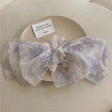 Pink Flower Mesh Big Bow Hairpin Sweet Spring Clip Hair Accessories
