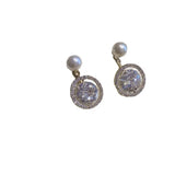 Vintage Zircon Pearl Stud Earrings for Women