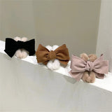 Large Bow Plush Hair Clip for Women Autumn Winter Shark Clip Hair Accessories