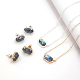 Light Purple Lalic Faceted Resin Small Oval Necklace Pendants