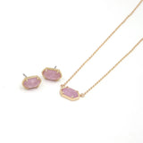 Light Purple Lalic Faceted Resin Small Oval Necklace Pendants