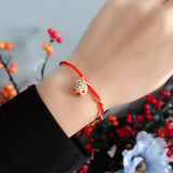 Lucky Mouse & Lucky Lovely Animal Red Rope Braided Double Bracelet Women
