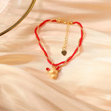Lucky Mouse & Lucky Lovely Animal Red Rope Braided Double Bracelet Women