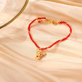 Lucky Mouse & Lucky Lovely Animal Red Rope Braided Double Bracelet Women