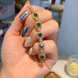 Multicolor Geometry 925 Silver Bracelet for Women