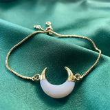 Vintage Shell Moon Adjustable Chain Bracelet
