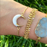 Vintage Shell Moon Adjustable Chain Bracelet