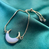 Vintage Shell Moon Adjustable Chain Bracelet