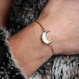 Vintage Shell Moon Adjustable Chain Bracelet