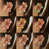 Multicolor Butterfly Ear Clip Earrings For Women Zircon Paillette Earrings