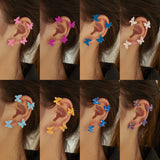 Multicolor Butterfly Ear Clip Earrings For Women Zircon Paillette Earrings