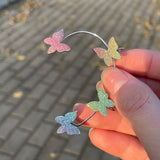 Multicolor Butterfly Ear Clip Earrings For Women Zircon Paillette Earrings