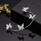 Multicolor Butterfly Ear Clip Earrings For Women Zircon Paillette Earrings