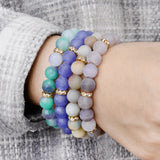 Boho Agate Bead Bracelet Colorful Women's Jewelry