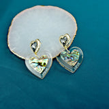 Acrylic Baroque Love Abalone Shell Earrings