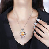 Peacock Bird Tahitian Pearl Pendant Necklace Women's Jewelry