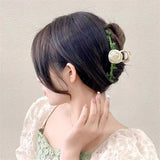 Persimmon Tassel Hair Clip Retro Flower Rattan Hairpin