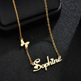 Personalized Butterfly Name Necklace for Women