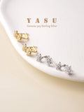 925 Silver Flower Stud Earrings for Women Spain Anniversary Jewelry