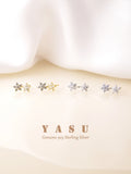 925 Silver Flower Stud Earrings for Women Spain Anniversary Jewelry