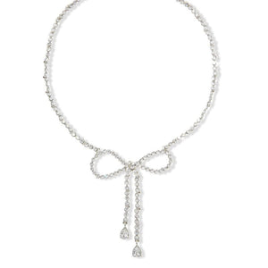 Crystal Butterfly Choker Necklace with Tassel