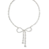 Crystal Butterfly Choker Necklace with Tassel
