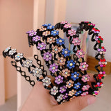 Rhinestone Wave Thin Edge Headband Women Anti-slip Hairpin Clip Headwear