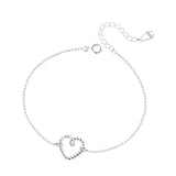 925 Silver Heart Bracelet Women Love Charm Jewelry