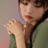 925 Silver Heart Bracelet Women Love Charm Jewelry