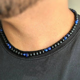 6mm Tiger Eye Stone Matte Bead Men Necklace - Gift Jewelry
