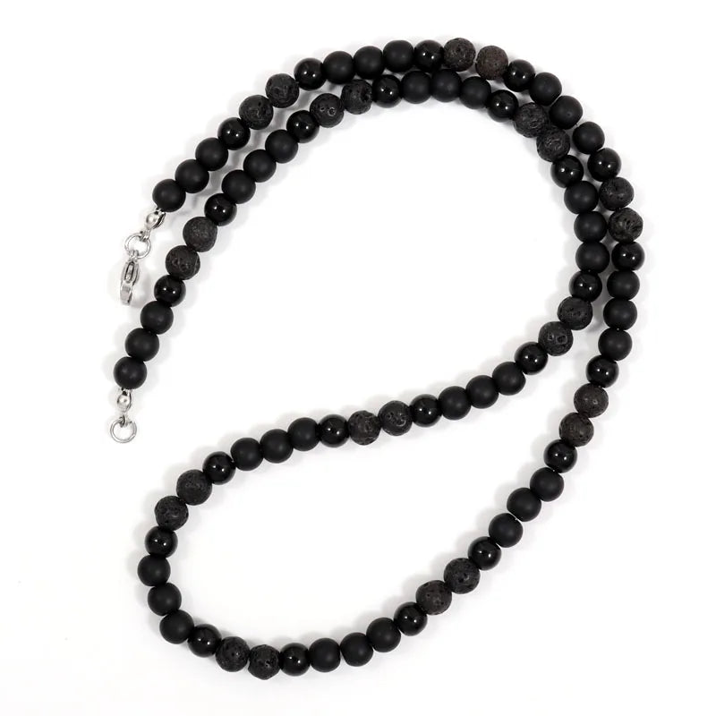 6mm Tiger Eye Stone Matte Bead Men Necklace - Gift Jewelry