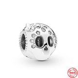S925 Silver Charms Beads Camera Bone Claw Print Spirit Fit Bracelet