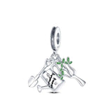 S925 Silver Charms Beads Rabbit Cat Paw Tree Lips Bracelet Diy Women Jewelry