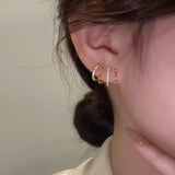 4 Claws Triple Stud Earrings 925 Silver Needle Ear Ring for Women