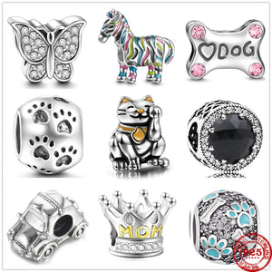 925 Silver Buddha Butterfly Bone Crown Charm Bead Pendant DIY
