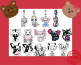 Silver 925 Cat Dog Charm Bead Pandent for Bracelets DIY Sterling Jewelry