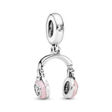 Silver 925 Charm Earphone Bike Bag Bead Pendant for Bracelets DIY