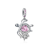 Fish turtle Charm Bead Pendant for Bracelet DIY in Silver 925