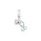 Sterling Silver Pearl Bear Lungs Charm Bead for DIY Jewelry