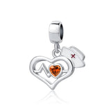 Sterling Silver Pearl Bear Lungs Charm Bead for DIY Jewelry