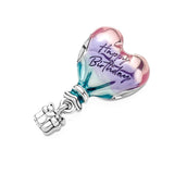 Sterling Silver Love Hot Air Balloon Bead Pendant for Bracelets DIY
