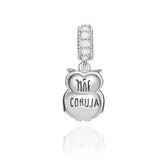 Silver 925 Owl Hot Air Balloon Charm Bead Pandent