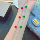 Silver Charm Tennis Bracelet with Zirconia Stone