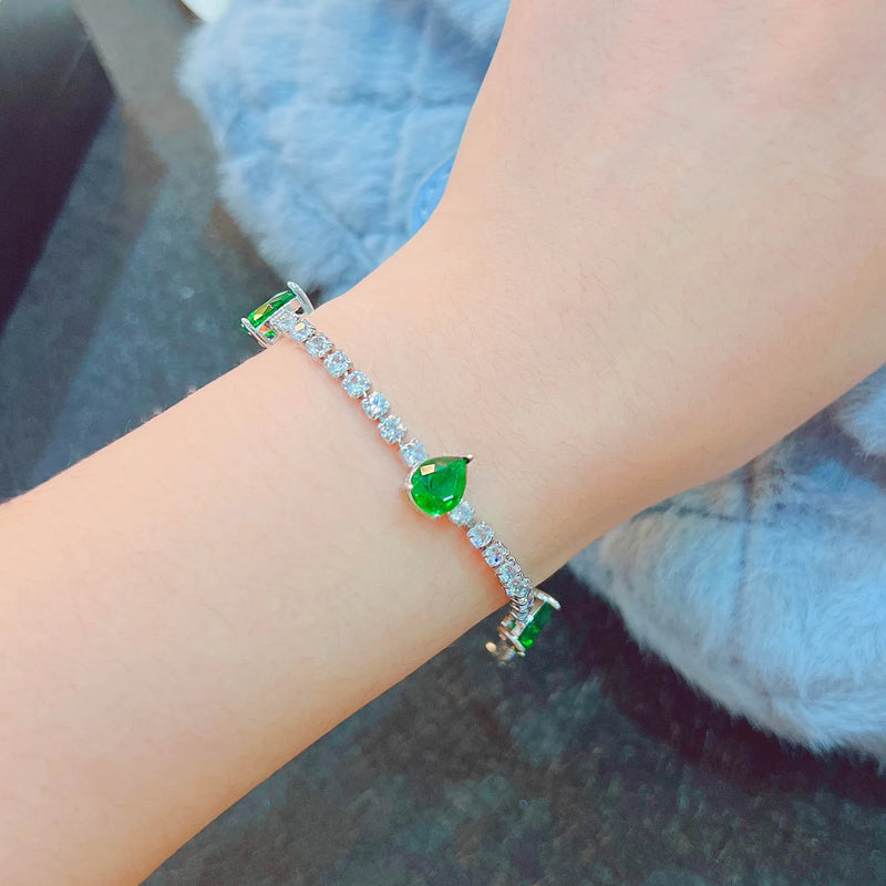 Silver Charm Tennis Bracelet with Zirconia Stone