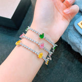 Silver Charm Tennis Bracelet with Zirconia Stone