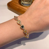 Green Crystal Bracelet Pink Geometry High Jewelry Gift