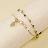 Turquoise Chain Personalized Bear Zircon Bracelet for Women