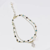 Turquoise Chain Personalized Bear Zircon Bracelet for Women