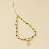Turquoise Chain Personalized Bear Zircon Bracelet for Women