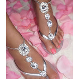 Summer Sexy Silver Round Anklet for Women Pendant Chain Ankle Bracelet